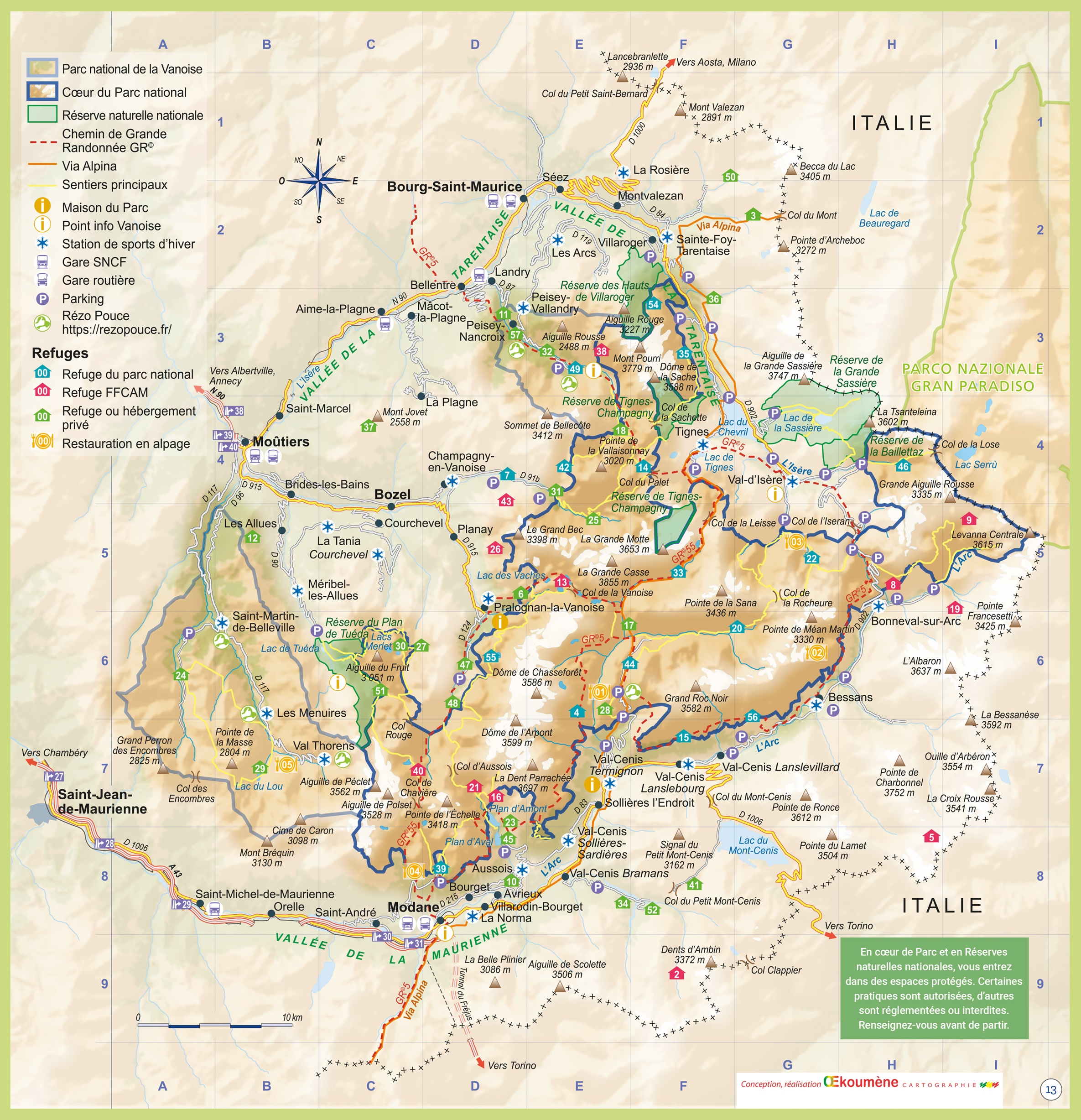 massif de la vanoise carte
